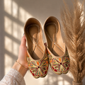 Mehfil Gold Floral Punjabi Jutti