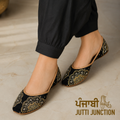 Noor Black Golden Jutti